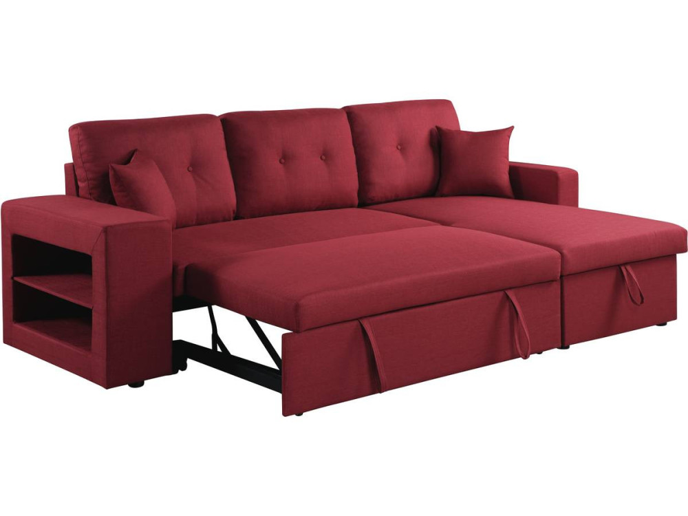 Ecksofa reversibel mit Schlaffunktion "Axel" - 3-Sitzer - Rot