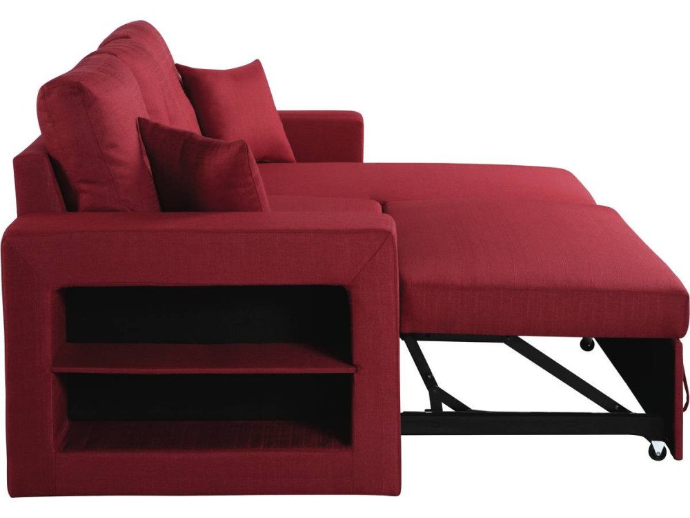 Ecksofa reversibel mit Schlaffunktion "Axel" - 3-Sitzer - Rot