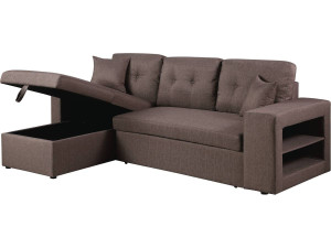 Ecksofa reversibel mit Schlaffunktion "Axel" - 3-Sitzer - Taupe
