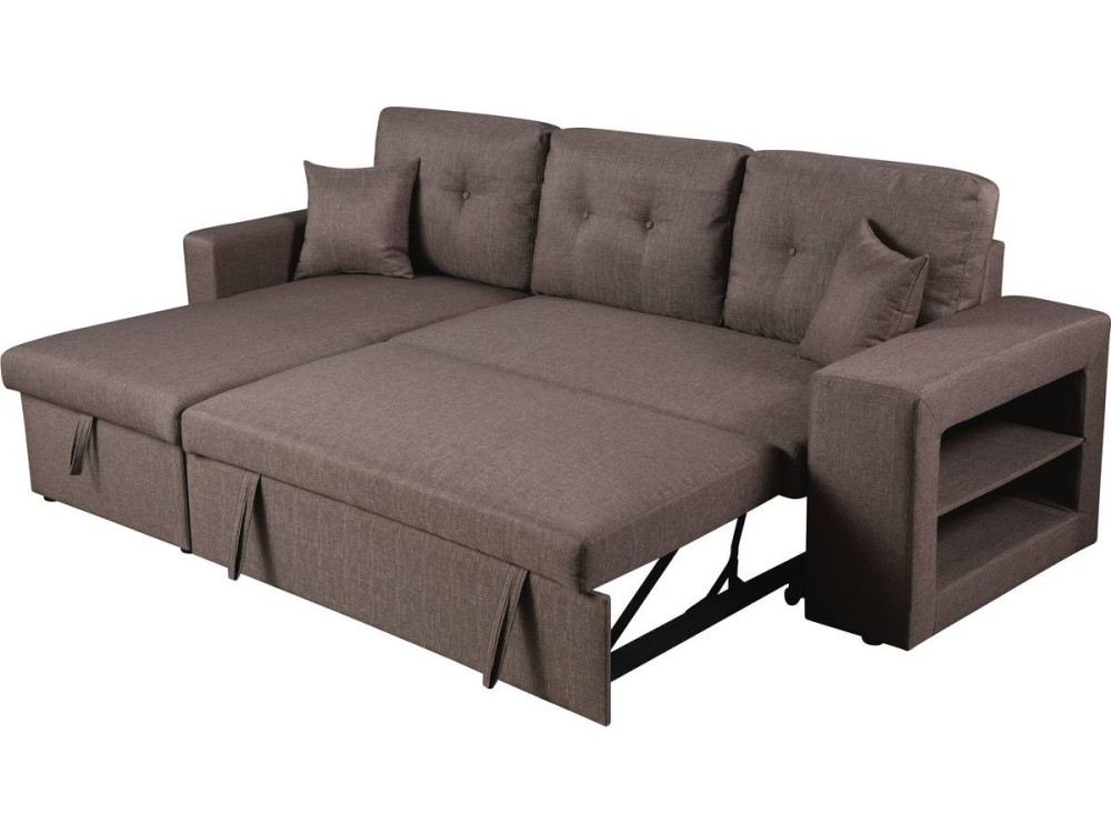 Ecksofa reversibel mit Schlaffunktion "Axel" - 3-Sitzer - Taupe