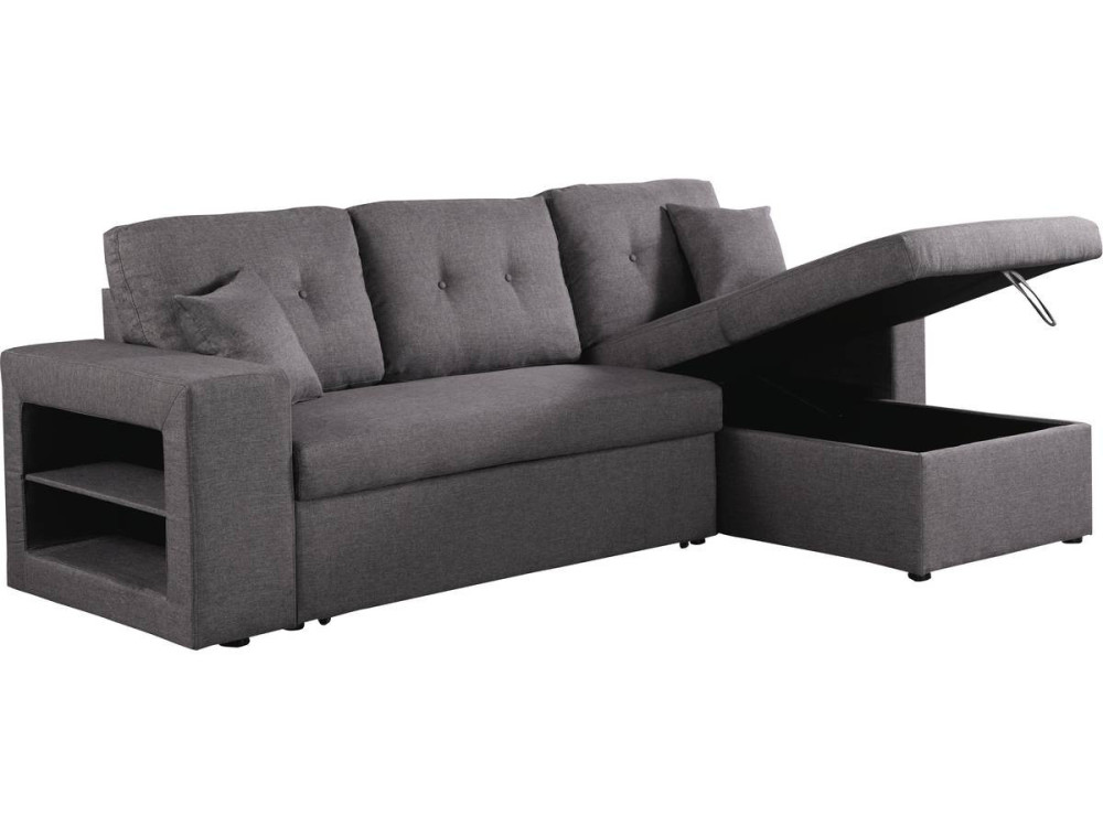 Ecksofa reversibel mit Schlaffunktion "Axel" - 3-Sitzer - Grau