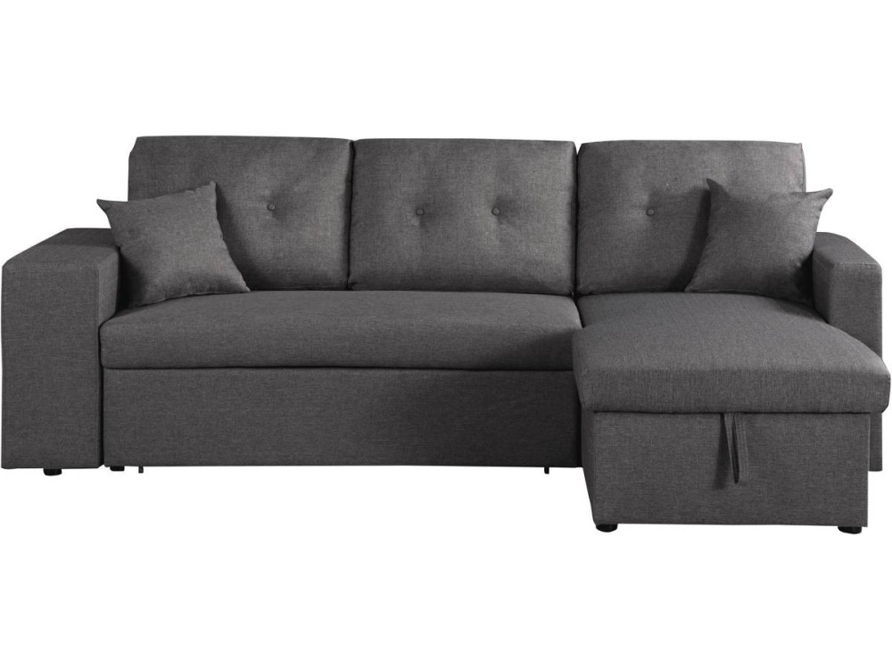 Ecksofa reversibel mit Schlaffunktion "Axel" - 3-Sitzer - Grau