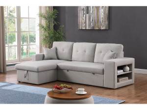 Ecksofa reversibel mit Schlaffunktion "Axel" - 3-Sitzer - Hellgrau 2