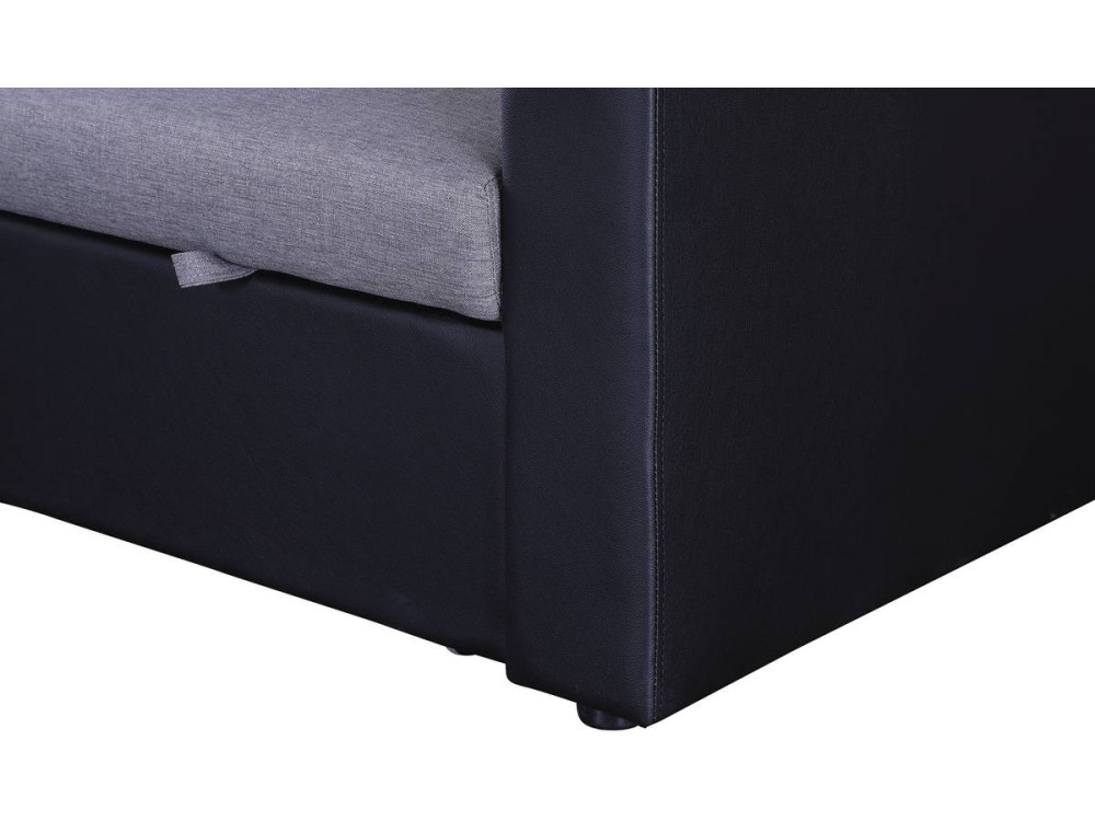 Ecksofa reversibel mit Schlaffunktion und Stauraum „Alain“ - 3-Sitzer - Schwarz / Grau