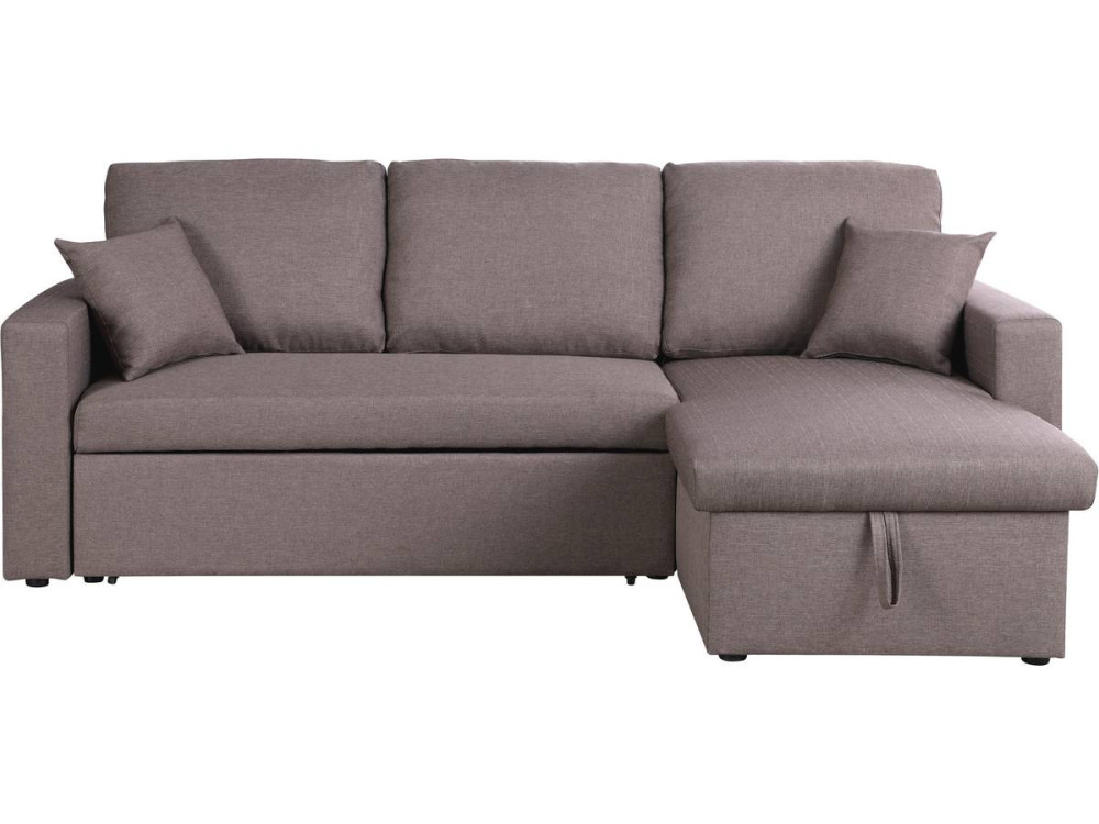Ecksofa reversibel mit Schlaffunktion und Stauraum „Alain“ - 3-Sitzer - Taupe
