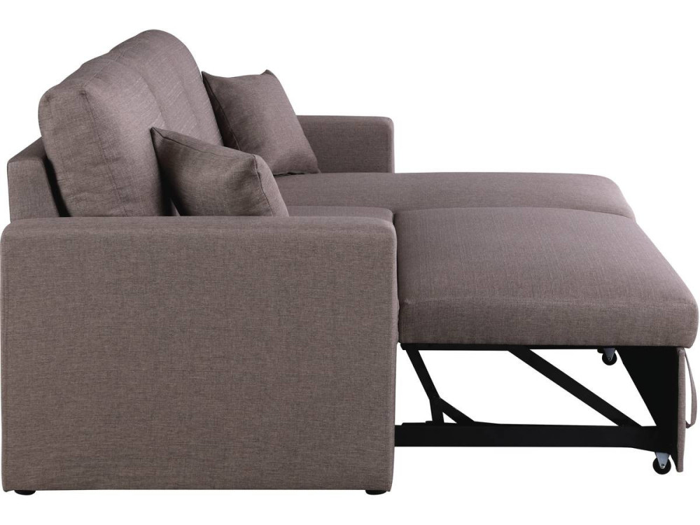 Ecksofa reversibel mit Schlaffunktion und Stauraum „Alain“ - 3-Sitzer - Taupe