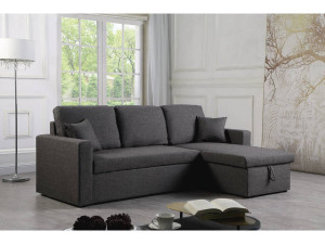 Ecksofa reversibel mit Schlaffunktion und Stauraum „Alain“ - 3-Sitzer - Grau 2