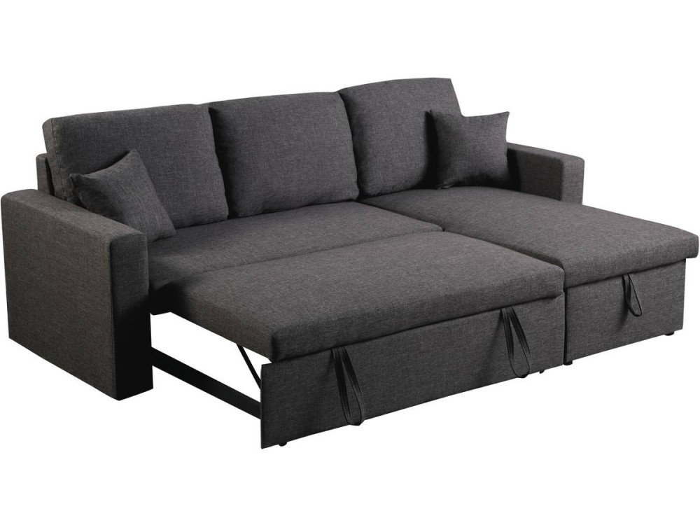 Ecksofa reversibel mit Schlaffunktion und Stauraum „Alain“ - 3-Sitzer - Grau