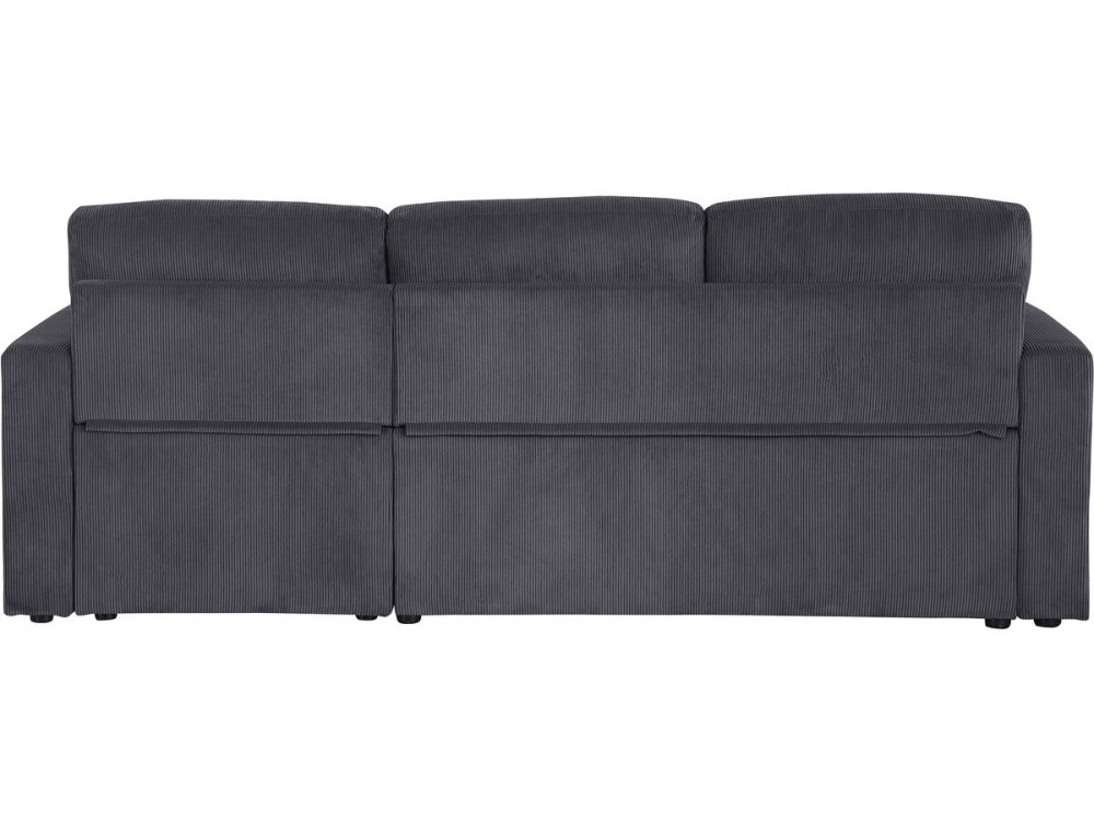Ecksofa mit Schlaffunktion aus Cord „Alain“ - 3-Sitzer - Grau
