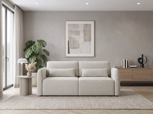 3-Sitzer-Sofa in gerader Ausführung aus Stoff „Concorde“ – Beige 2