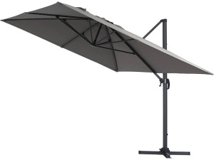 Ampelschirm aus Alu "Sun 4" - Rechteckig - 3 x 4 m + Schutzhülle - Grau 2