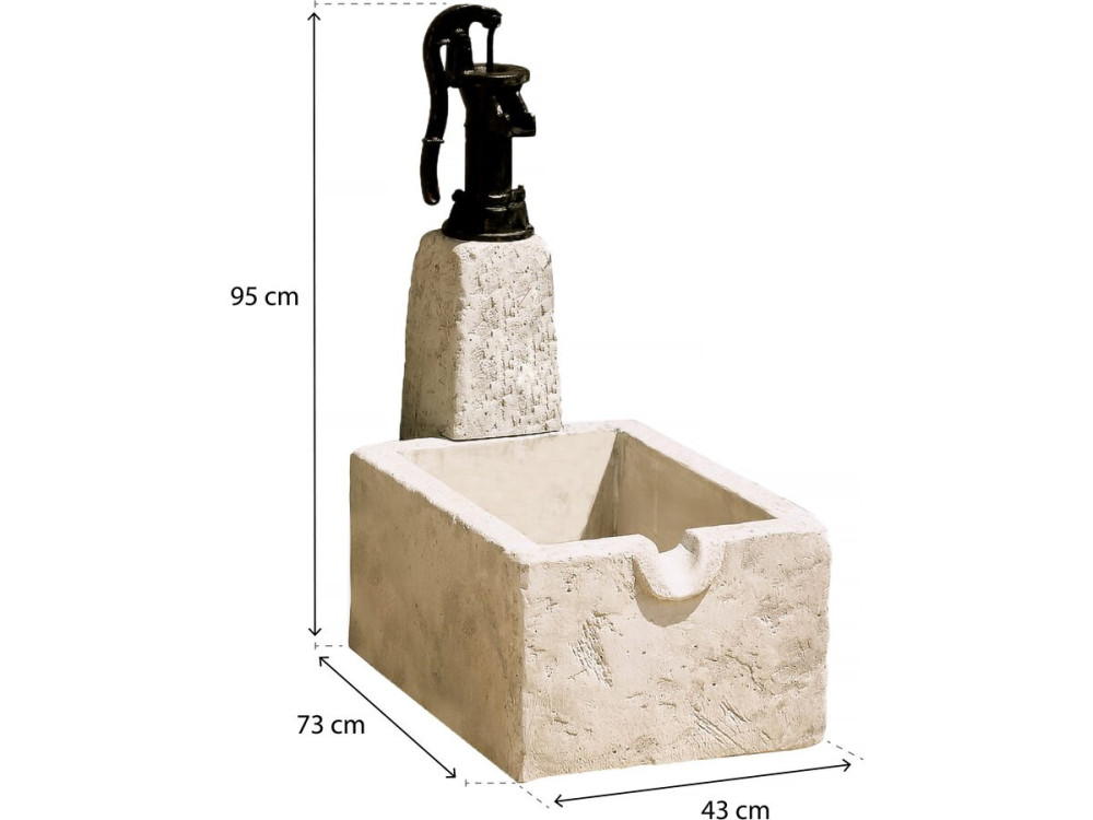 Brunnen "RETRO" - Rekonstruierter Stein - 43 x 73 x 95 cm