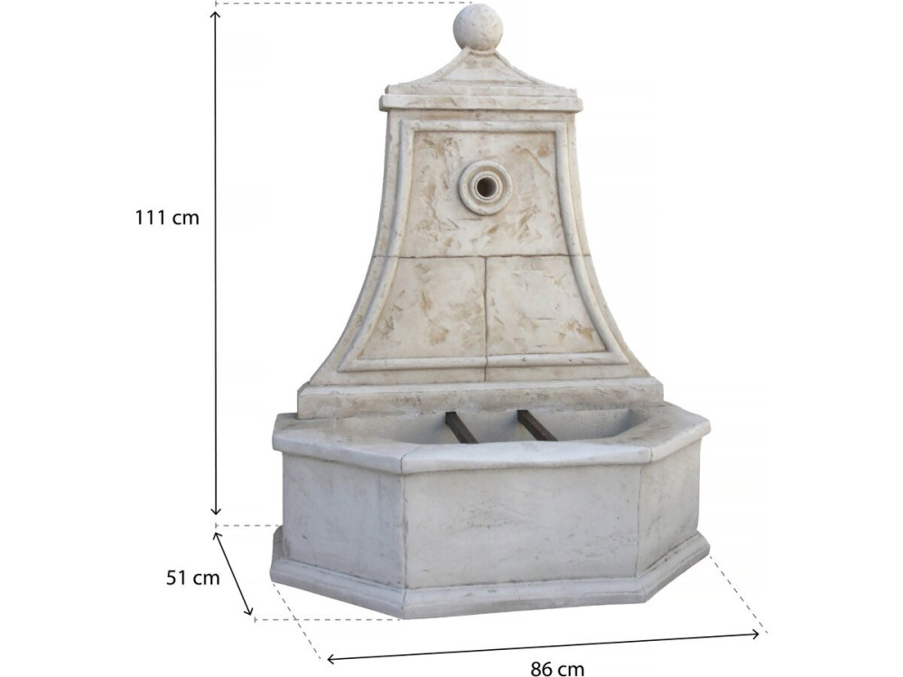 Brunnen "Baccarat" - Rekonstituierter Stein - 86 x 51 x 111 cm