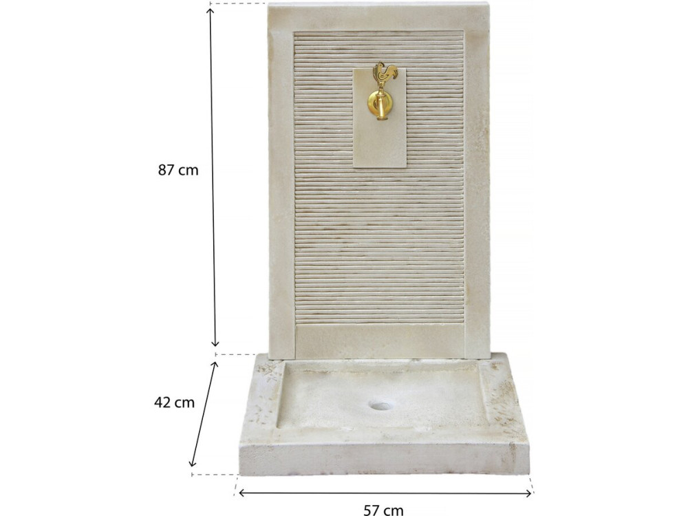 Brunnen "ETNA" - aus rekonstituiertem Stein - 57 x 42 x 87 cm Beige