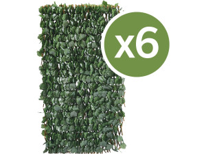 Weidenspalier-Zaun 6er-Set "Fragon" - 200 x 100 cm - Grün