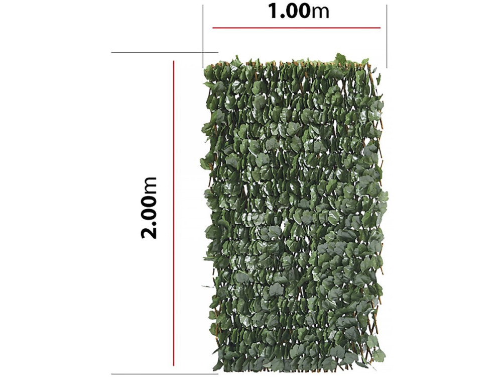 Weidenspalier-Zaun 6er-Set "Fragon" - 200 x 100 cm - Grün