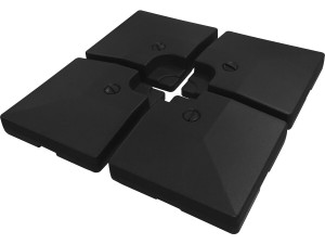 4 Platten zur Beschwerung für großen Ampelschirm - 4 x 3 - 104 kg - Schwarz