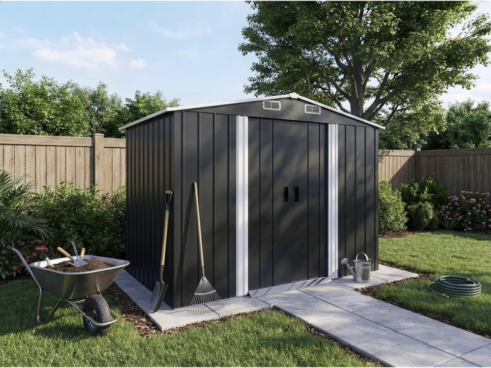 Metallgerätehaus "Boston" - 5,29 m² (4,76 m2 Grundfläche)- Grau