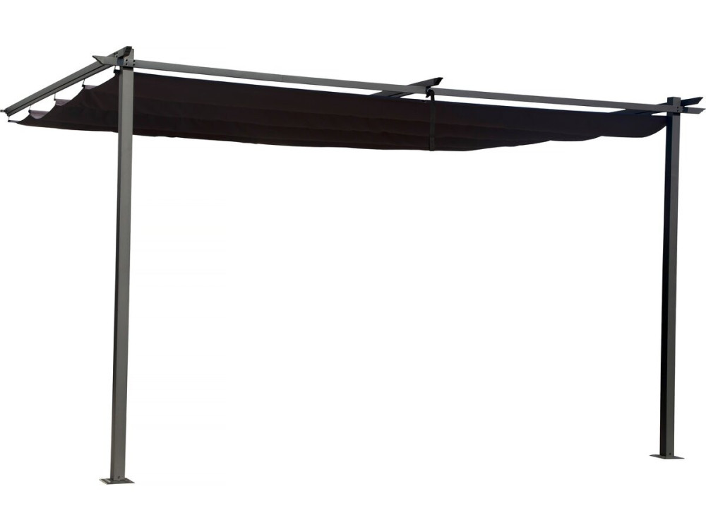 Anbaupergola mit ausziehbarem Dach -  3 x 4 m - Anthrazitgrau