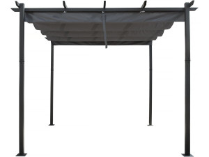 Aluminiumpergola mit ausziehbarem Dach - 3 x 4 m - Grau