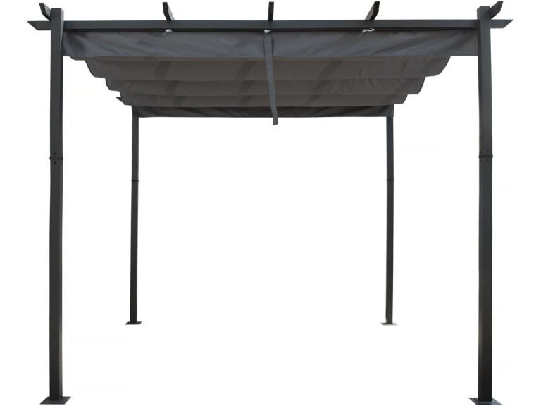 Aluminiumpergola mit ausziehbarem Dach - 3 x 4 m - Grau