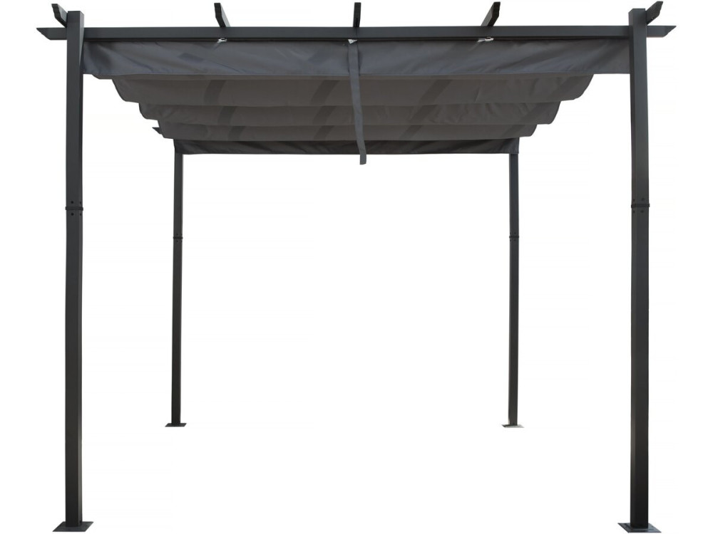 Aluminiumpergola mit ausziehbarem Dach - 3 x 4 m - Grau