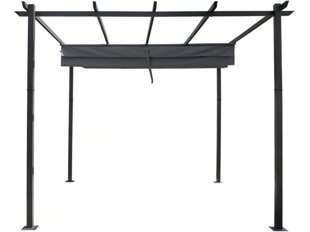 Aluminiumpergola mit ausziehbarem Dach - 3 x 4 m - Grau