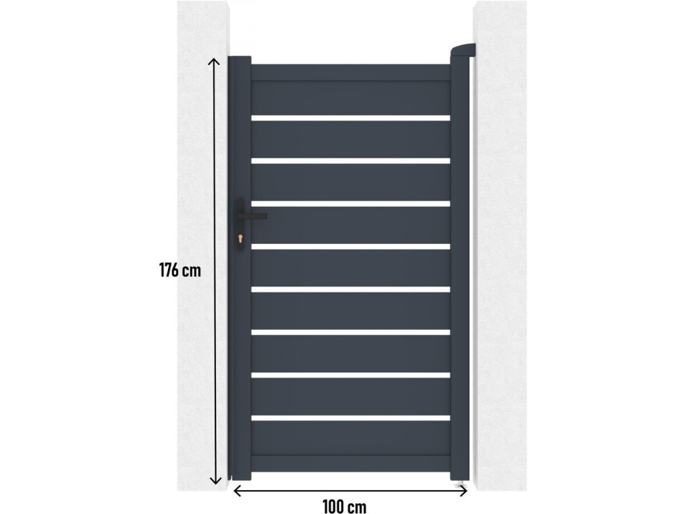 Gartentor aus Aluminium "Bastien" - 100 x 176 cm - Anthrazit