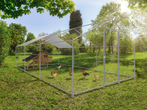 Hühnergehege 18 m² mit Maschendrahtzaun 6 x 3 x 2 m aus verzinktem Stahl 2