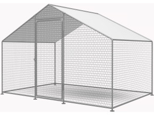 Hühnergehege 6 m² mit Maschendrahtzaun 2 x 3 x 2 m aus verzinktem Stahl