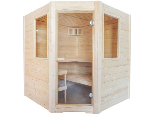 Klassische finnische Sauna "Basic Corner" - 195 x 187 x 204 cm - Holz