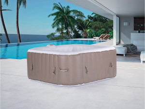 AUFBLASBARER WHIRLPOOL MONAC AUS PVC - 6 PERSONEN - TAUPE/CREME 2