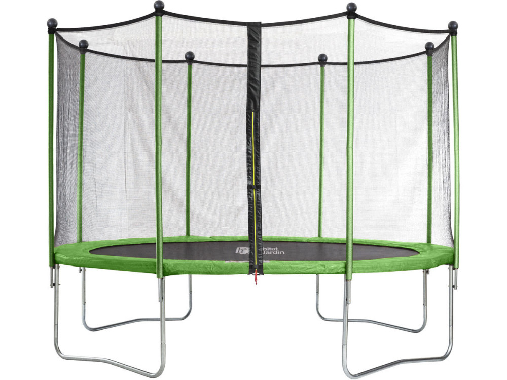 Trampolin "Yoopi" - Ø 4,25 m - mit Netz + Leiter + Abdeckung + Befestigungsset