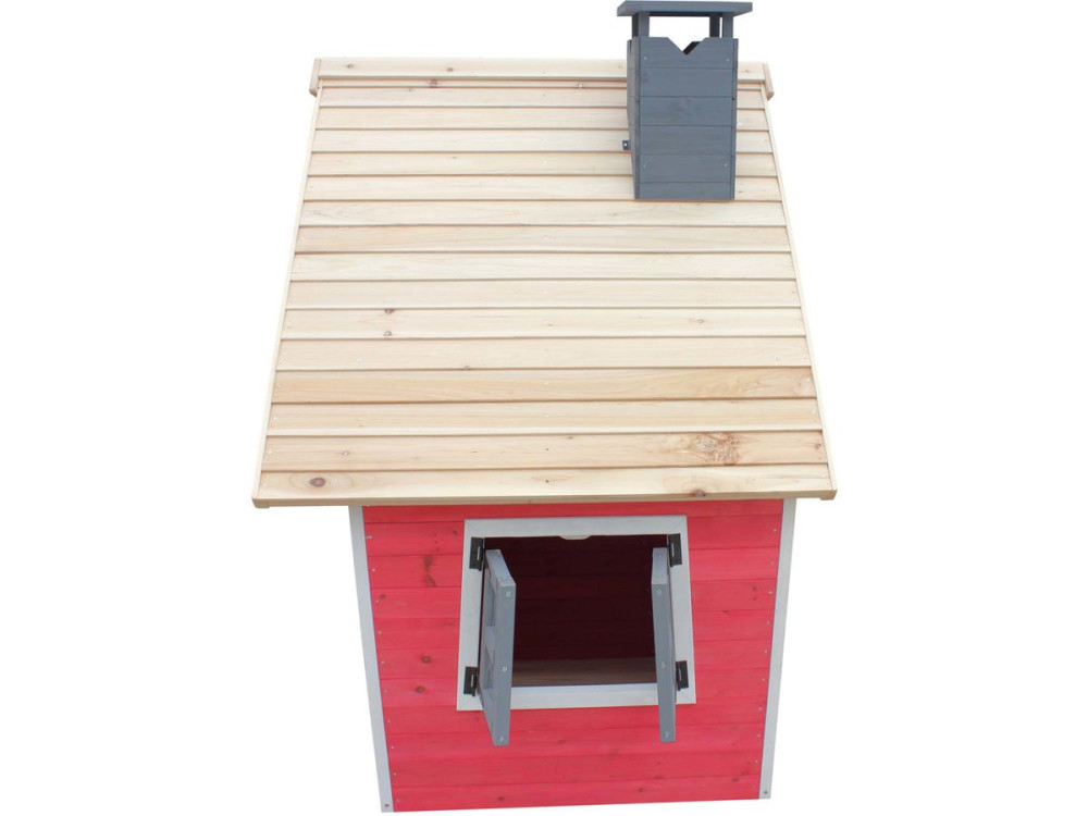 Kindergartenhaus "Lilou" - 119,5 x 156 x 102 cm - Rot/Grau
