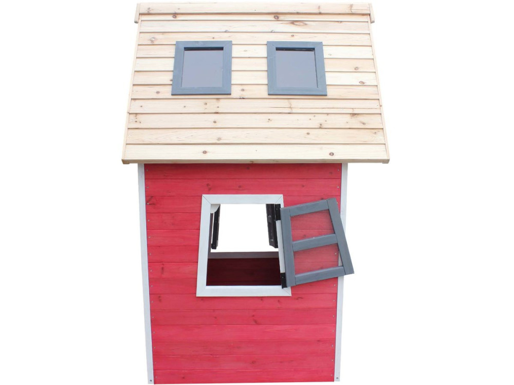 Kindergartenhaus "Lilou" - 119,5 x 156 x 102 cm - Rot/Grau