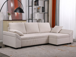 Ecksofa aus Cord "Vaugirard II" - 3-Sitzer - Beige 2