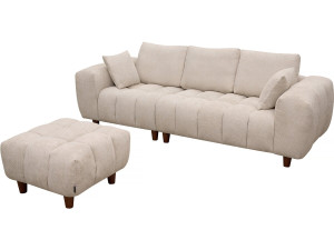Hocker für Sofa "Matignon" - 70 x 70 x 46 cm - Beige 2