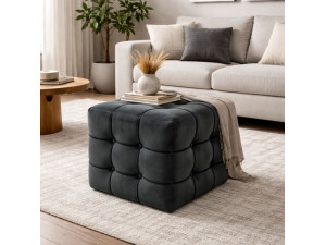 Sitzsack aus Samt "Lizbon" - 42 x 42 x 42 cm - Grau 2