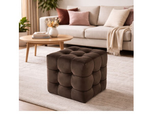 Sitzsack aus Samt "Lizbon" - 42 x 42 x 42 cm - Braun 2