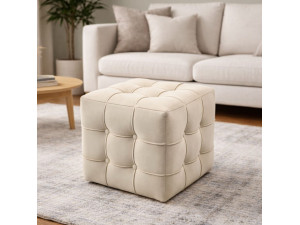 Sitzsack aus Samt "Lizbon" - 42 x 42 x 42 cm - Creme 2