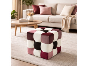 Sitzsack aus Samt "Patchwork" - 42 x 42 x 42 cm - Mehrfarbig 2