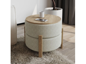 Sitzsack aus Holz "Clone" - 47 x 48 x 45 cm - Beige 2