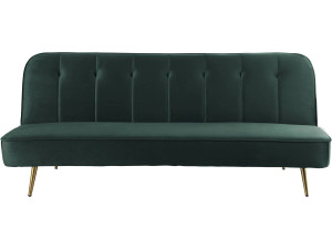 Schlafsofa aus Samt "James" - 180 x  83 x 75 cm - 3-Sitzer - Dunkelgrün
