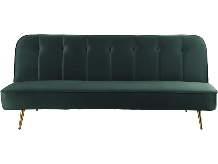Schlafsofa aus Samt "James" - 180 x  83 x 75 cm - 3-Sitzer - Dunkelgrün