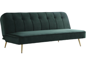 Schlafsofa aus Samt "James" - 180 x  83 x 75 cm - 3-Sitzer - Dunkelgrün 2