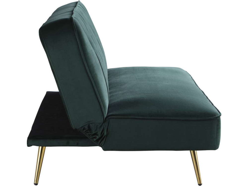 Schlafsofa aus Samt "James" - 180 x  83 x 75 cm - 3-Sitzer - Dunkelgrün