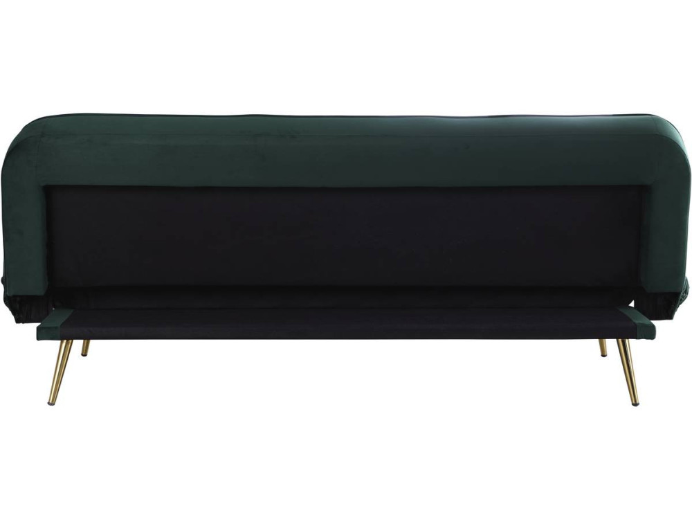 Schlafsofa aus Samt "James" - 180 x  83 x 75 cm - 3-Sitzer - Dunkelgrün