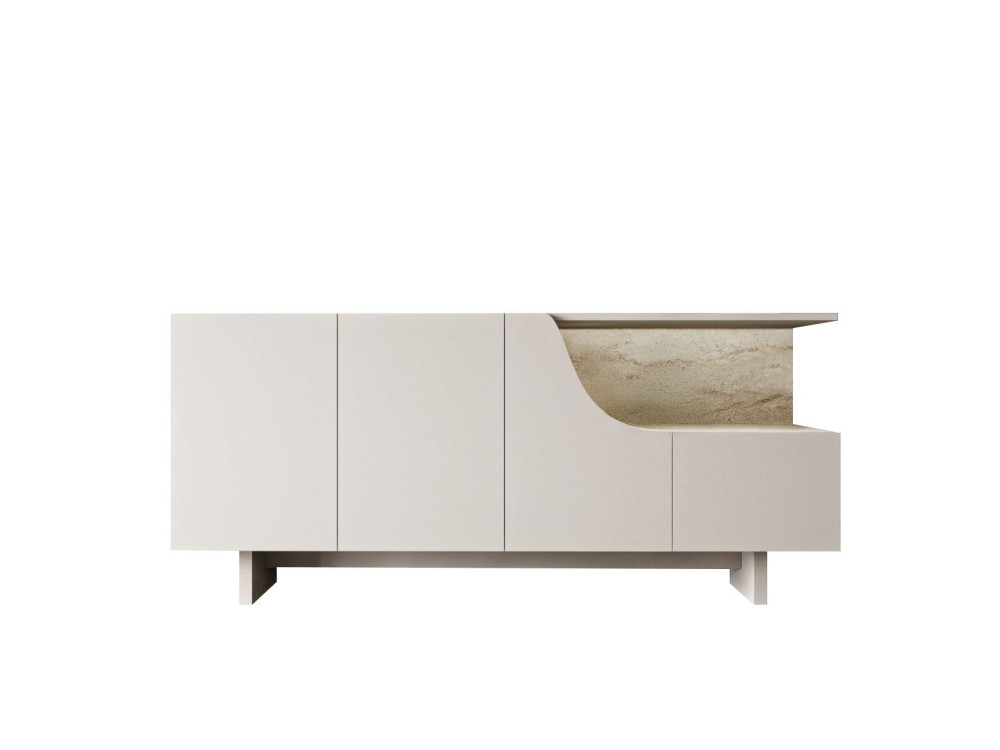 Holzsideboard „Line“ – 180 x 40 x 81 cm – Beige
