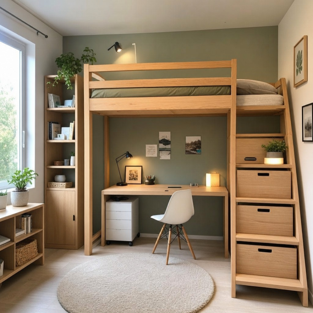 Das Hochbett aus Holz: die geniale Lösung, um einen kleinen Raum optimal zu nutz